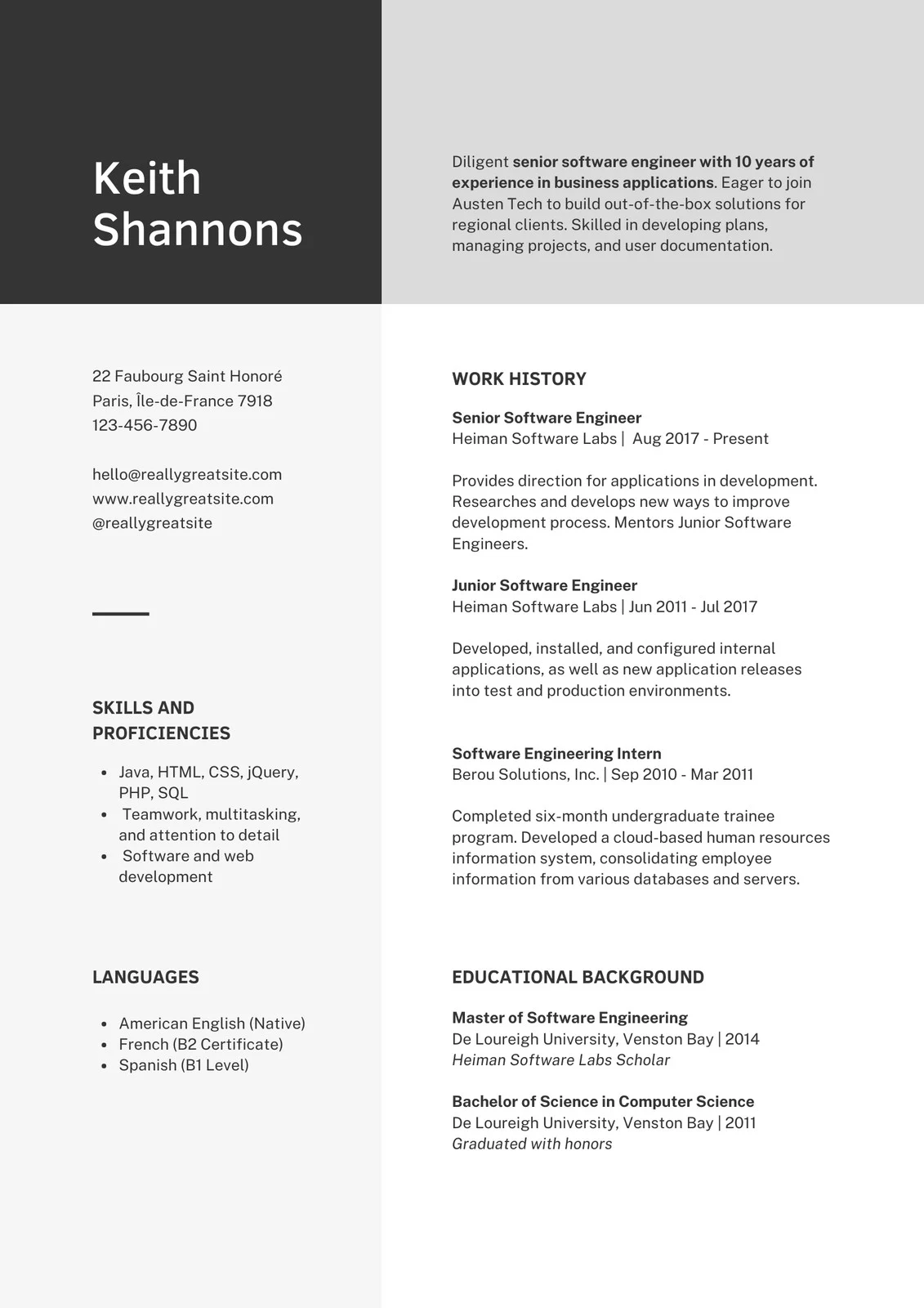 Resume Template 6
